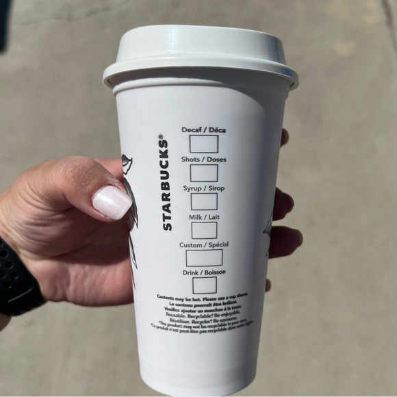 Starbucks Reusable Hot Cup White with Mistletoe - NEW - Picture 2 of 6